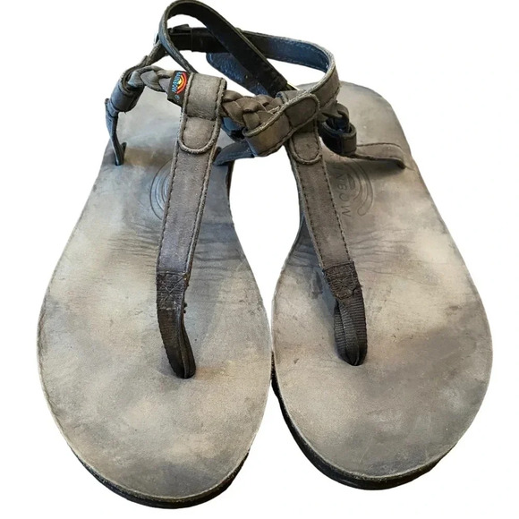 Rainbow T-Strap Leather Sandals - Picture 5 of 7